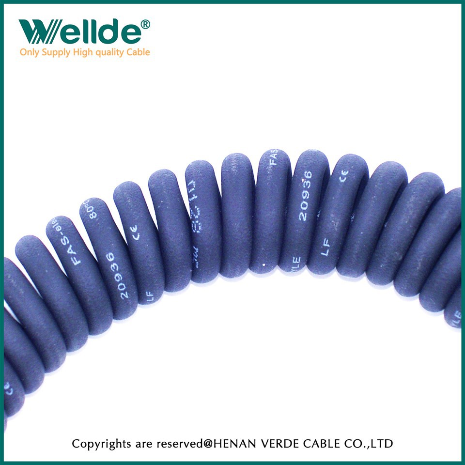 Kabel spiralny w izolacji PVC z drutem sprężynowym