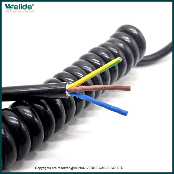 3 Core 1.0mm² Black Spiral Cable suppliers